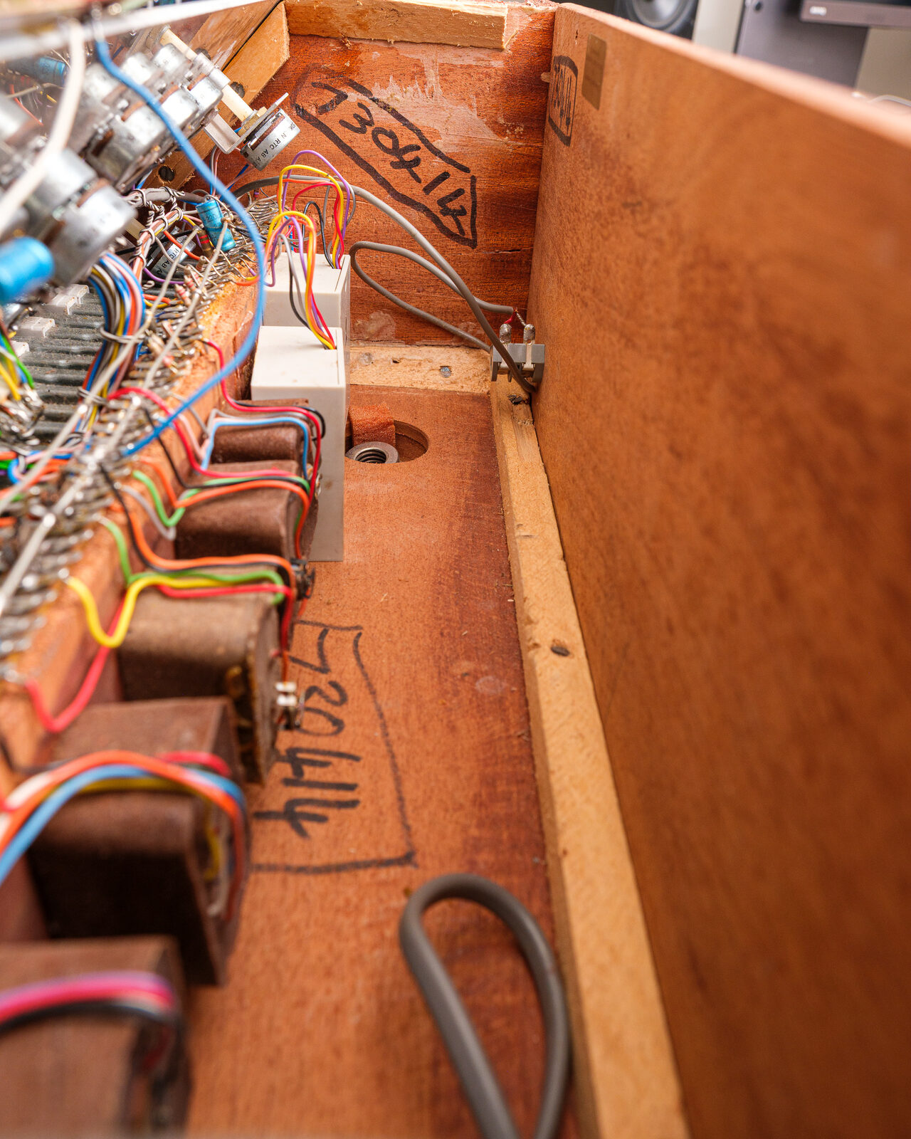 Inside view, modules and serial markings
